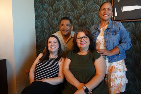 Alfredo Tapia, Sandra Ibarra, Migdalia Chávez y Magui Enciso.
