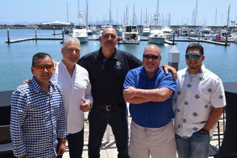 Carlos Evans, Electrón Aguilar, Oscar Angulo, Enrique Aguilar y Eduardo Aguilar. 