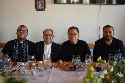 Los diáconos Luis Ángel y diácono Rafael junto a los sacerdotes Francisco Javier Jaime y Francisco Javier Barragán.