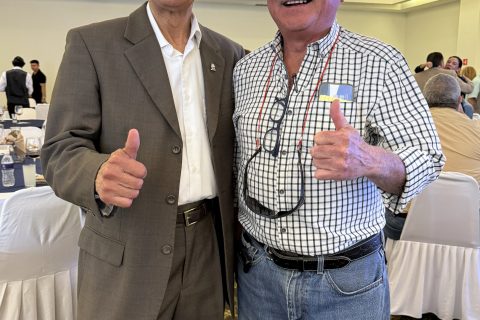 El presidente de Coparmex Ensenada, José Alfredo Salazar Juárez, junto al ex Gobernador Ernesto Ruffo Appel. 