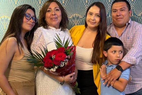 Ximena Langarica, Laura García, Pamela Chávez, Oscar Langarica y Mateo.